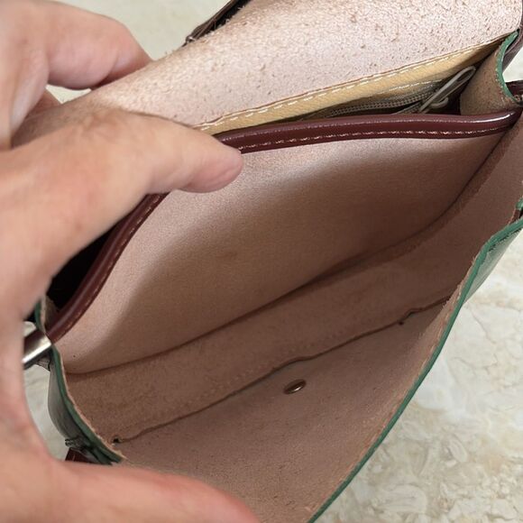 NWOT Vera Pelle Vintage Italian Leather Mini Saddle Bag Shoulder/Crossbody - Picture 13 of 14